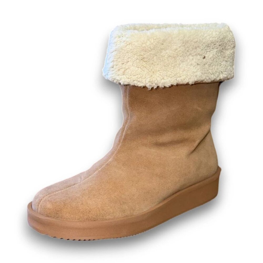 Hugo Zaralyn Women's Beige Suede Winter Boots Us 7 (Eu 37) Msrp $182